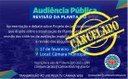 Após retirada de Projeto, a Audiência Pública sobre o IPTU é cancelada.