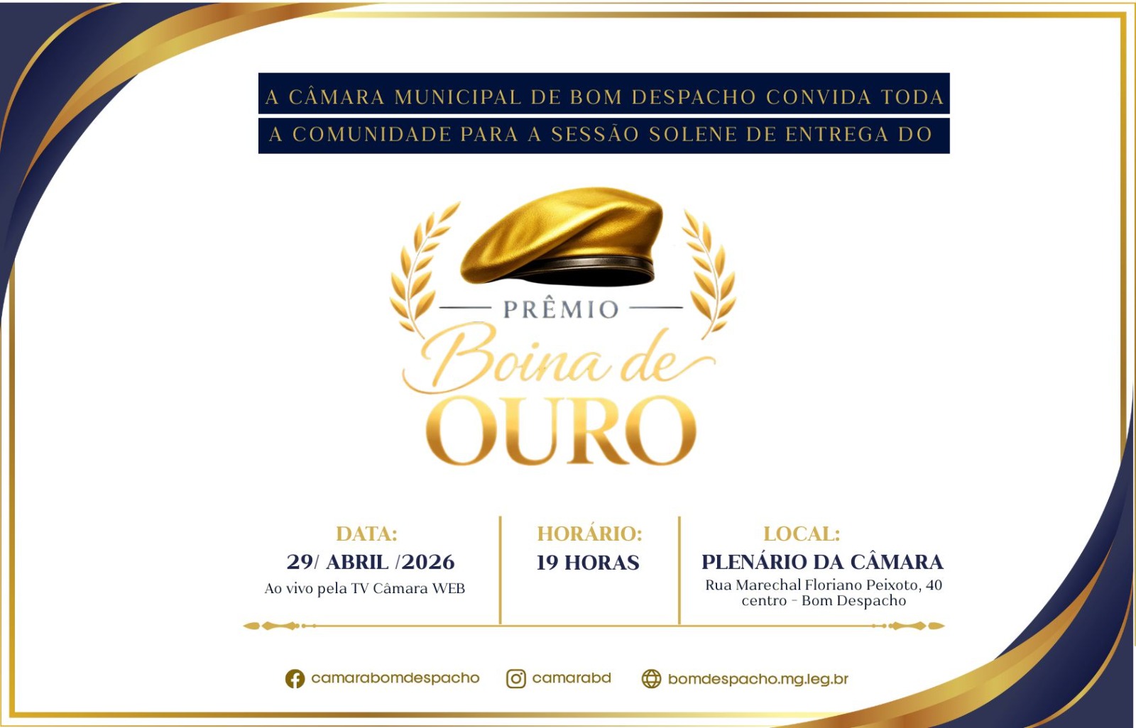 Boina de Ouro - Machado de Prata destaca quem protege a sociedade.