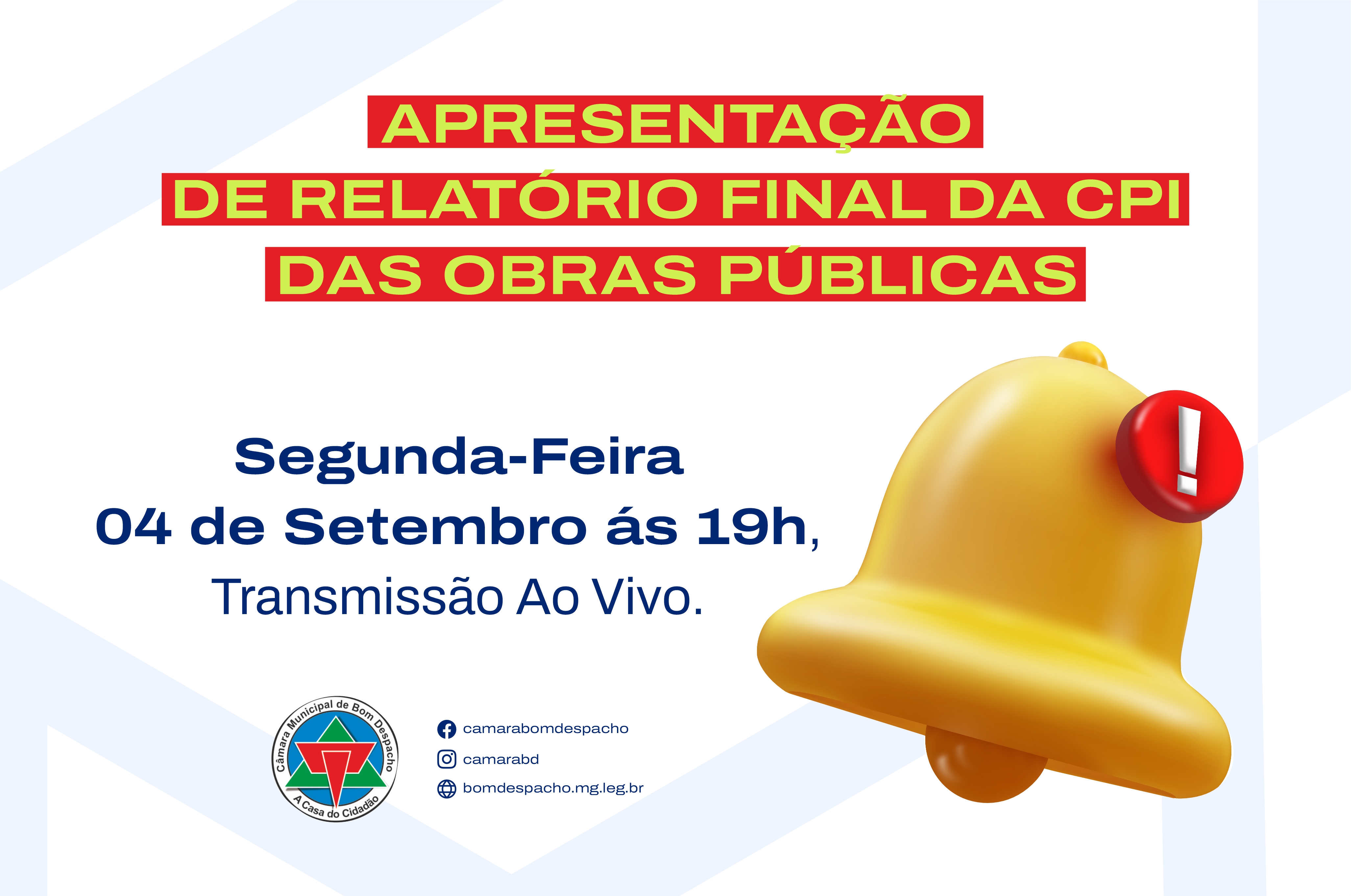 CPI das Obras Públicas apresentará relatório final.
