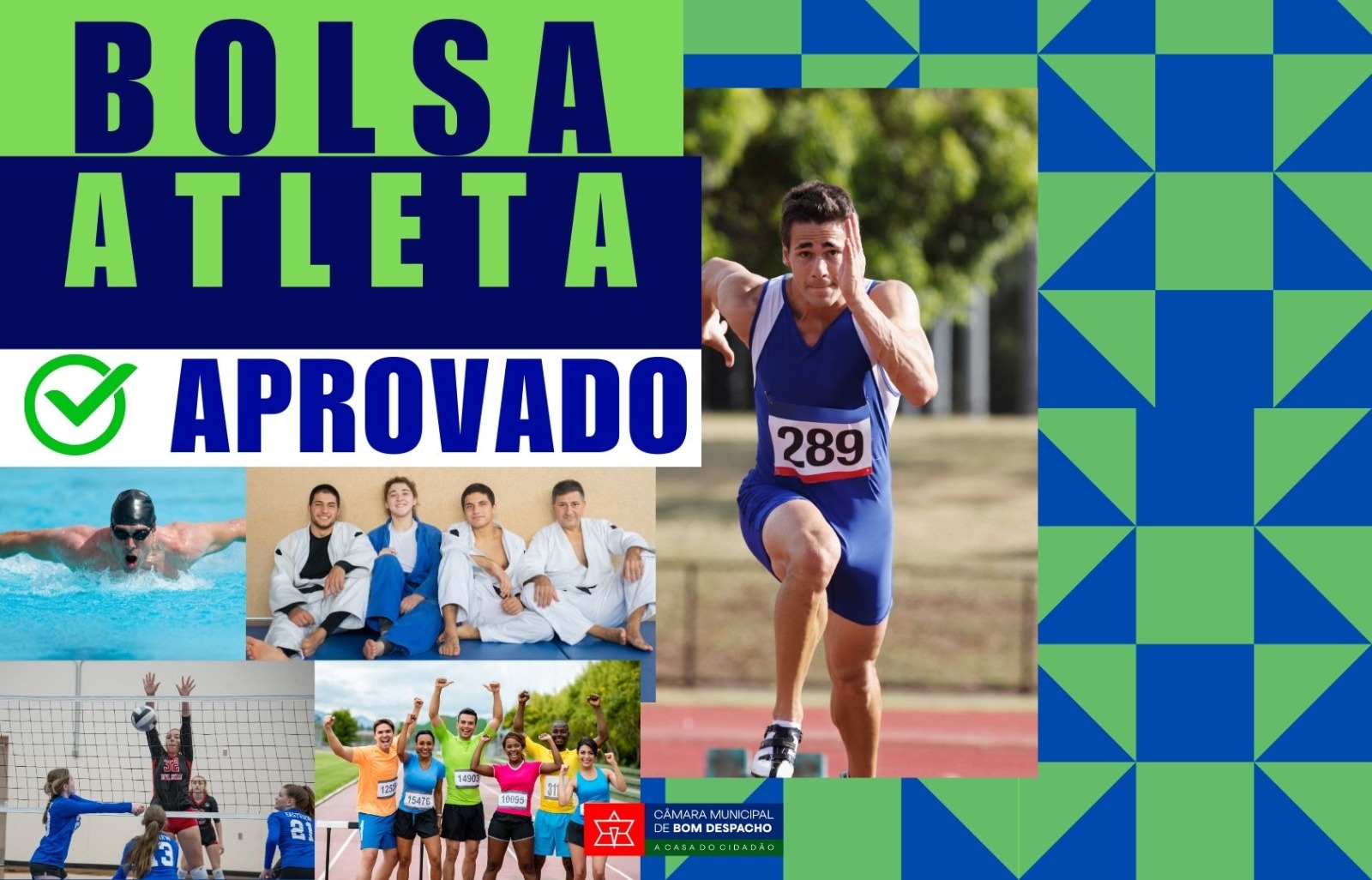 Esportistas de Bom Despacho ganham reforço com aprovação do Bolsa Atleta.