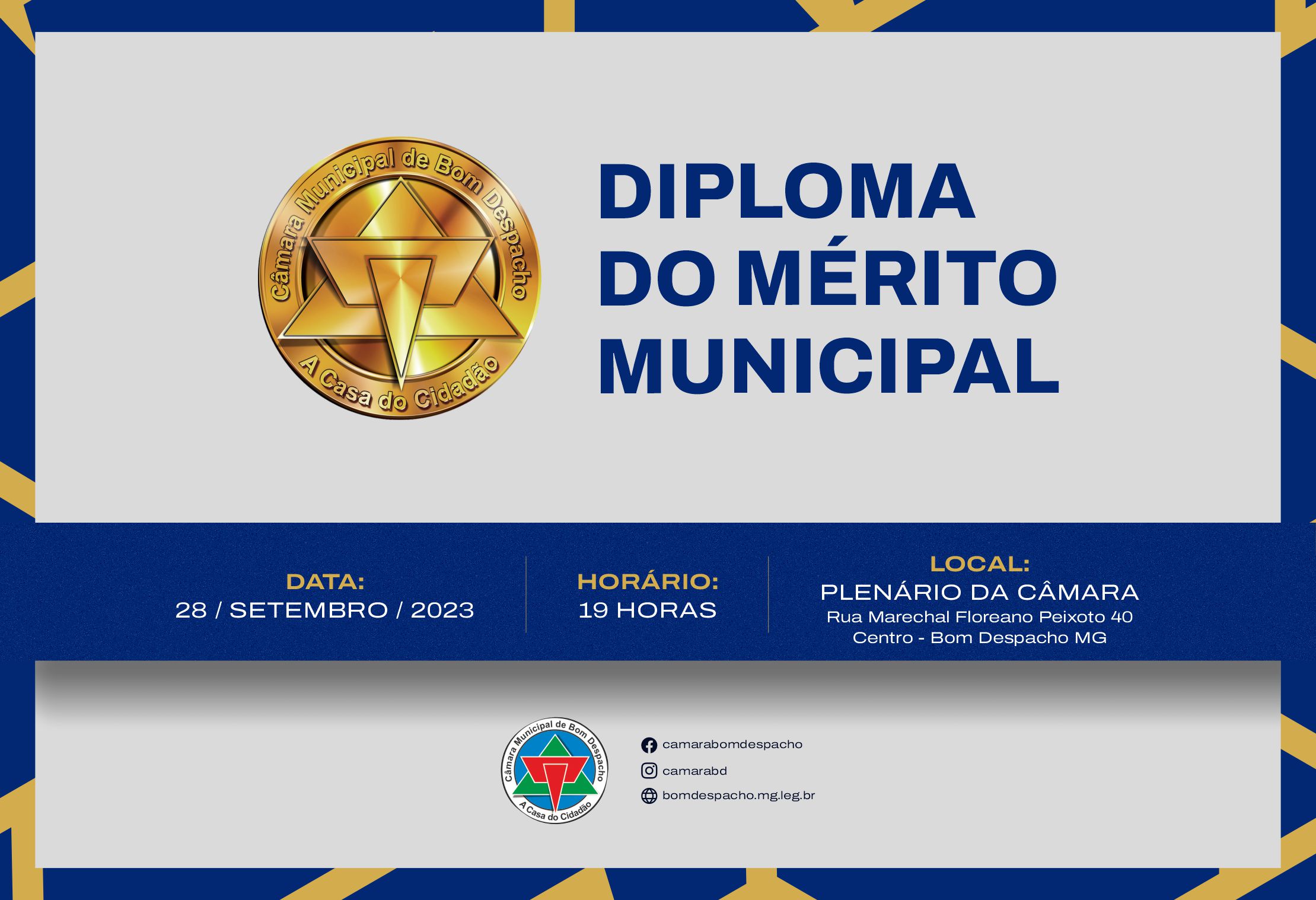 Na próxima quinta (28) Câmara entrega o Diploma do Mérito Municipal.