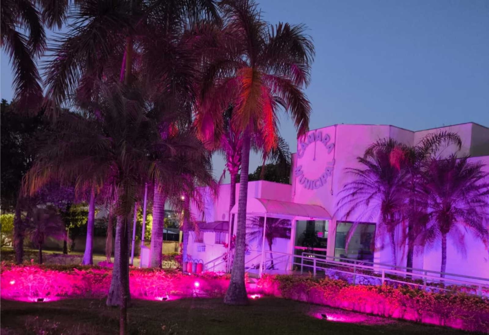 Outubro Rosa ilumina a Câmara Municipal.