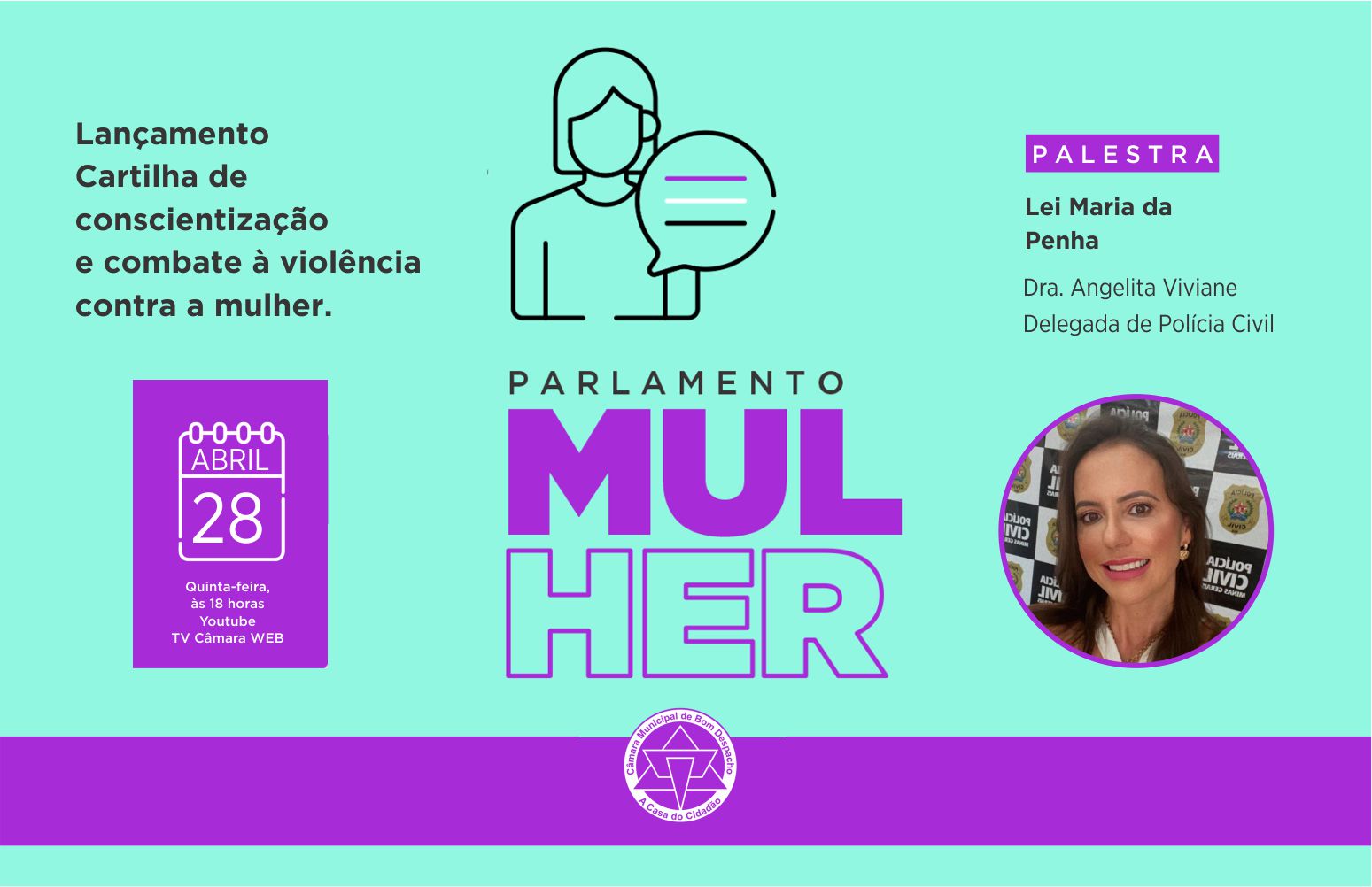 Parlamento Mulher lança cartilha de prevenção à violência doméstica.