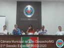 1ª Sessão Especial da Câmara Municipal de Bom Despacho/MG 16-03-2020